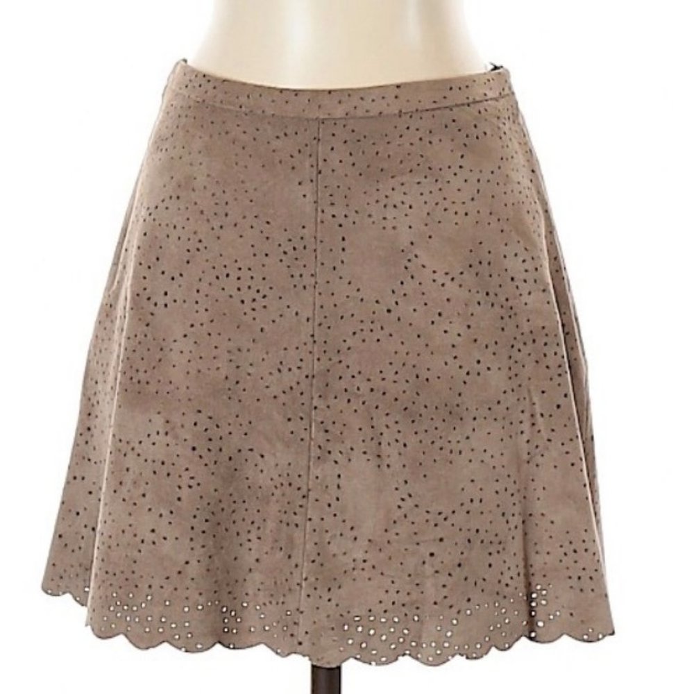 Tan suede skirt, BCBGMAXAZRIA, XS